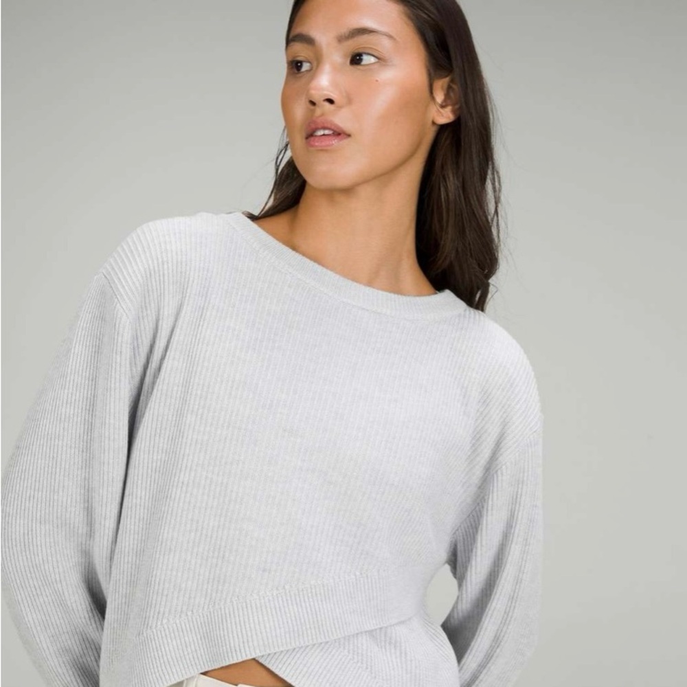 Lululemon Grey Ribbed Knit Sweater